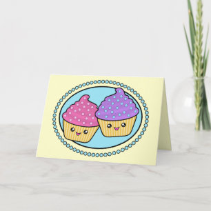 Grattis på födelsedagenmuffinKawaii kort