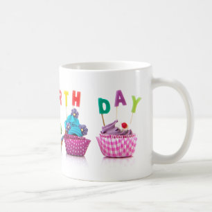 Grattis på födelsedagenmuffins - kaffemugg