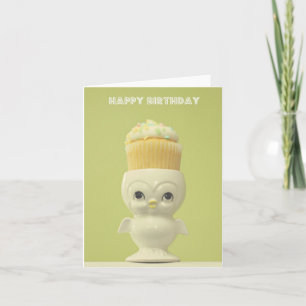 Grattis på födelsedagenmuffinuggla kort
