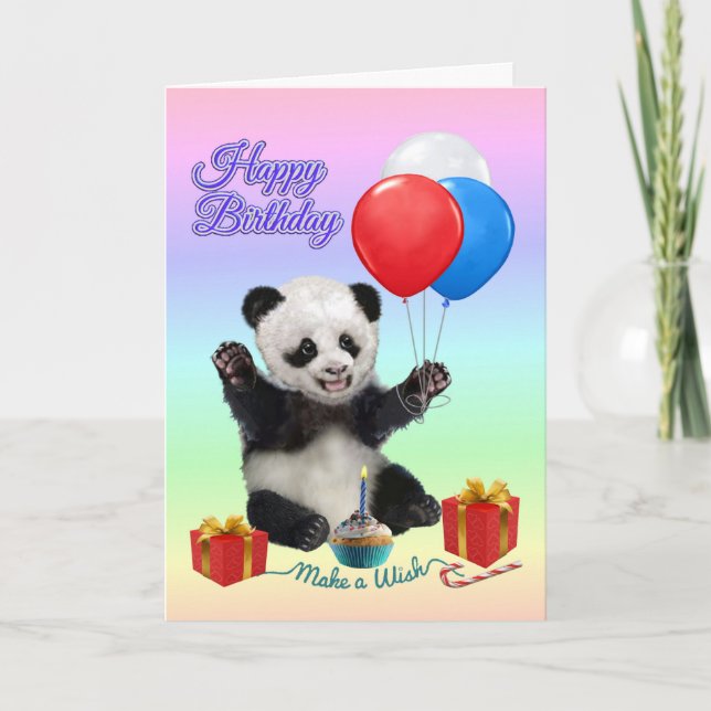 GRATTIS PÅ FÖDELSEDAGENPANDA KORT (Framsida)