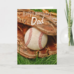 Grattis på födelsedagenpappabaseball med kardan kort