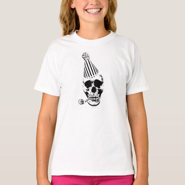 Grattis på födelsedagenpartyskalle t-shirt (Framsida)