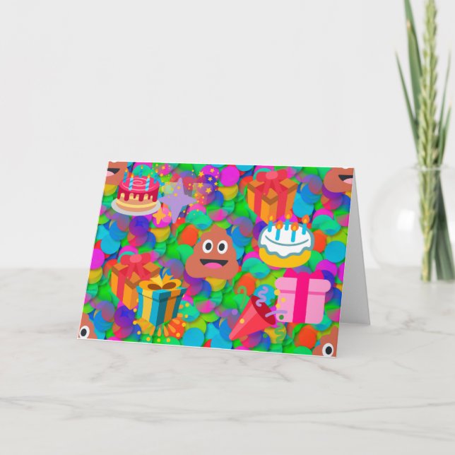 grattis på födelsedagenpoopemoji kort (Framsida)