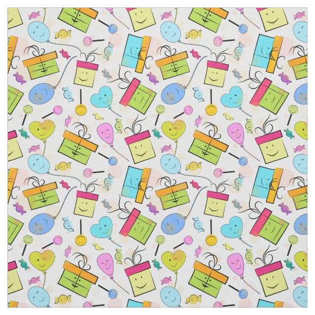 Grattis på födelsedagenpresentermönster tyg (Provkarta)