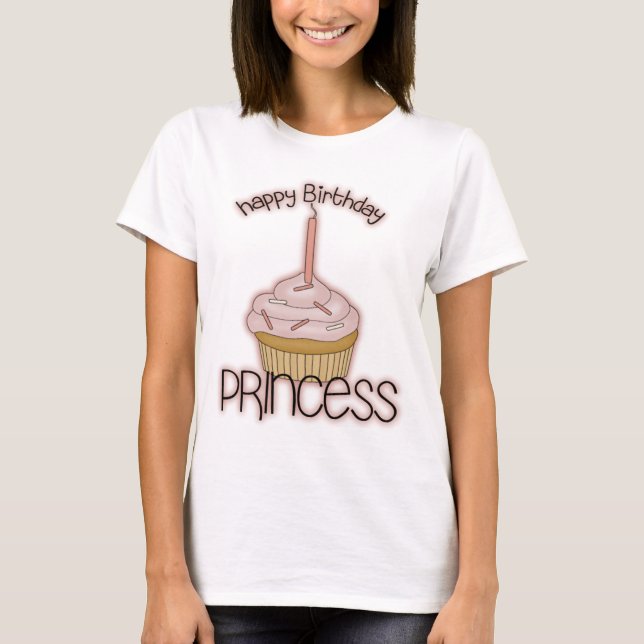 Grattis på födelsedagenPrincess T-shirt (Framsida)