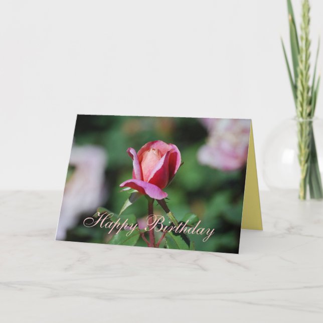 Grattis på födelsedagenrosor och rosa kort för (Framsida)