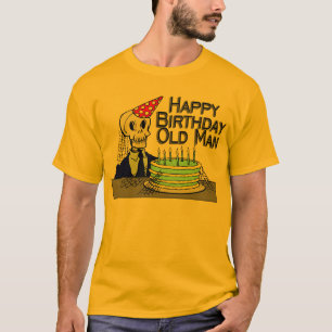 Grattis på födelsedagenspindelnätgamal man t-shirt