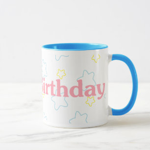 Grattis på födelsedagenstjärnor mugg