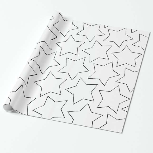 Grattis på födelsedagenstjärnor presentpapper (Utrullad)