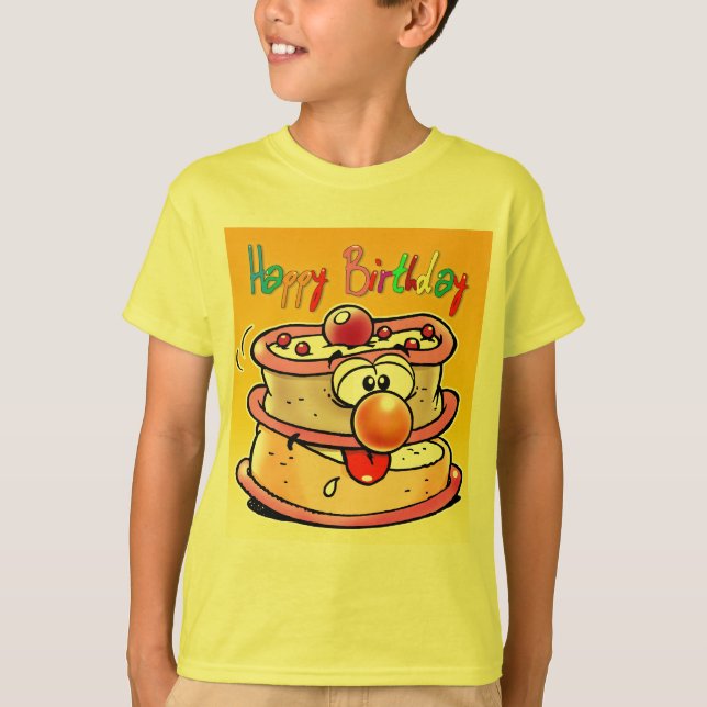Grattis på födelsedagentårta t-shirt (Framsida)