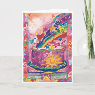 Grattis på födelsedagentårtakort kort