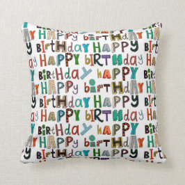 grattis på födelsedagenvit kudde