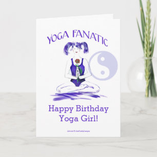 Grattis på födelsedagenYogaflicka! - Yogafanatiker Kort