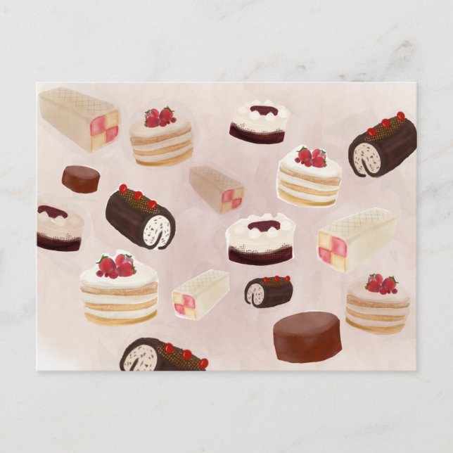 Grattis på födelsedagskakparad vykort (Framsida)