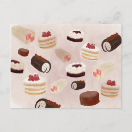 Grattis på födelsedagstårtparad vykort