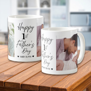 Grattis på första fars dag Pappa Personlig 2 Foto Kaffemugg