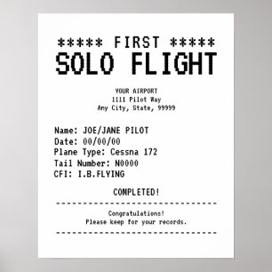 Grattis på första soloflygningen poster