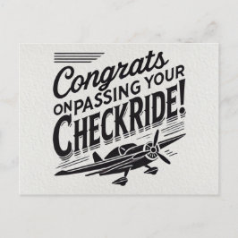 Grattis på godkänd checkflygning! vykort