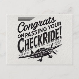 Grattis på godkänd checkflygning! vykort