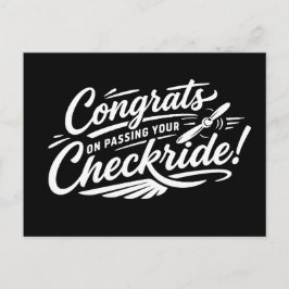 Grattis på godkänd checkflygning! vykort
