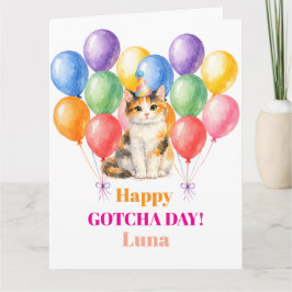 Grattis på Gotcha-dagen Calico Katt Djur Kort