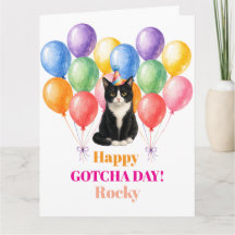 Grattis på Gotcha-dagen Tuxedo Cat Husdjur