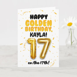 Grattis på gyllene födelsedagen, 17-års födelsedag kort