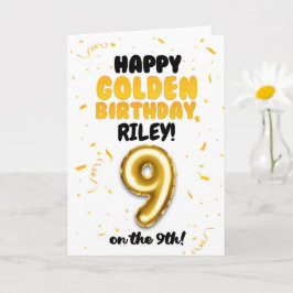 Grattis på gyllene födelsedagen, 9-års födelsedags kort