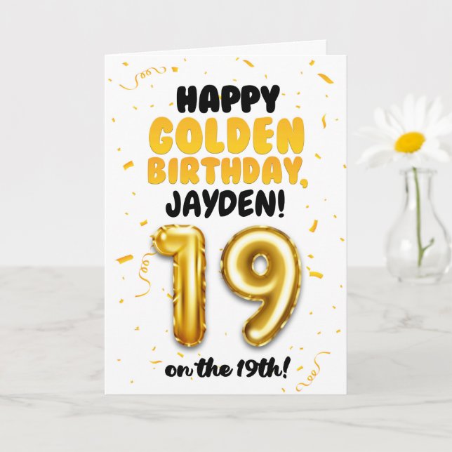 Grattis på gyllene födelsedagen, födelsedags kort  (Liten växt)