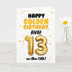 Grattis på gyllene födelsedagen, födelsedags kort