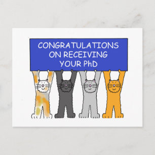 Grattis på häleri dina gulliga Cats. för PhD Vykort