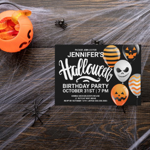 Grattis på Halloween-födelsedagen Festinbjudan Vykort