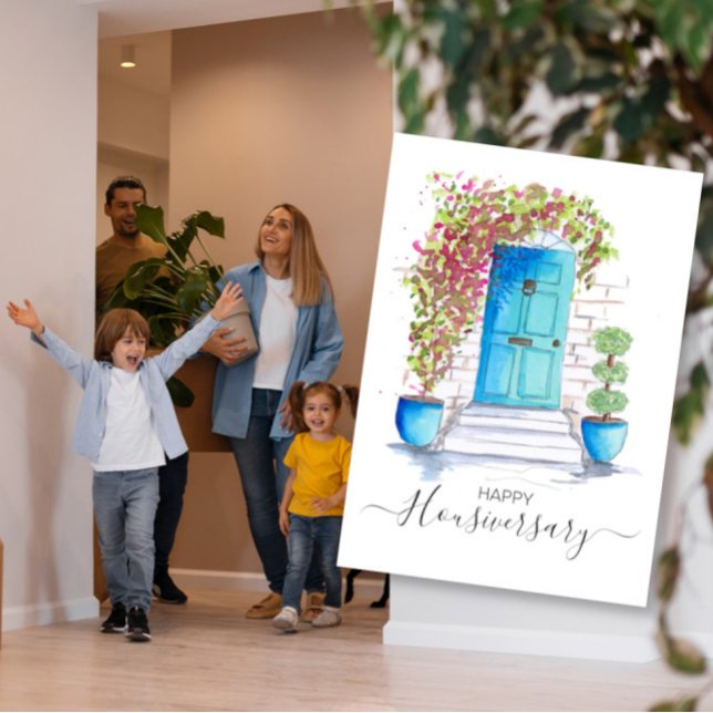 Grattis på husets årsdag husårsdag rekommendation kort (Skapare uppladdad)