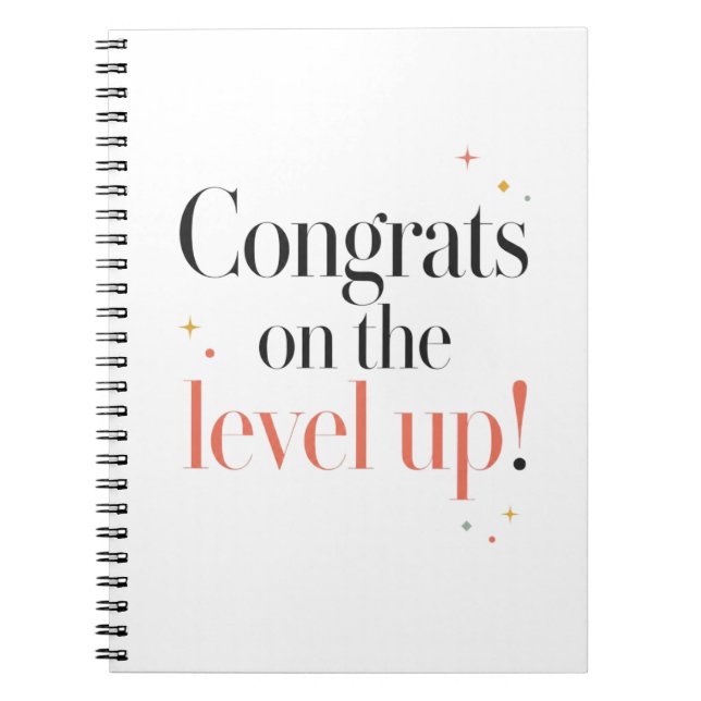 Grattis på Level Up Anteckningsbok (Framsidan)