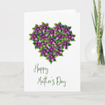 Grattis på Mors Dag Akvarell Blommig Kort