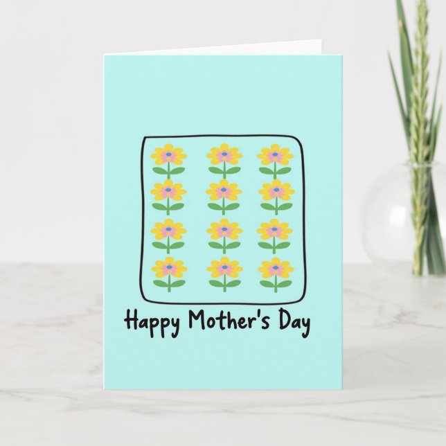 Grattis på Mors dag Blommor Kort (Framsida)