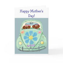 Grattis på mors dag! Dachshundar i hippiebil