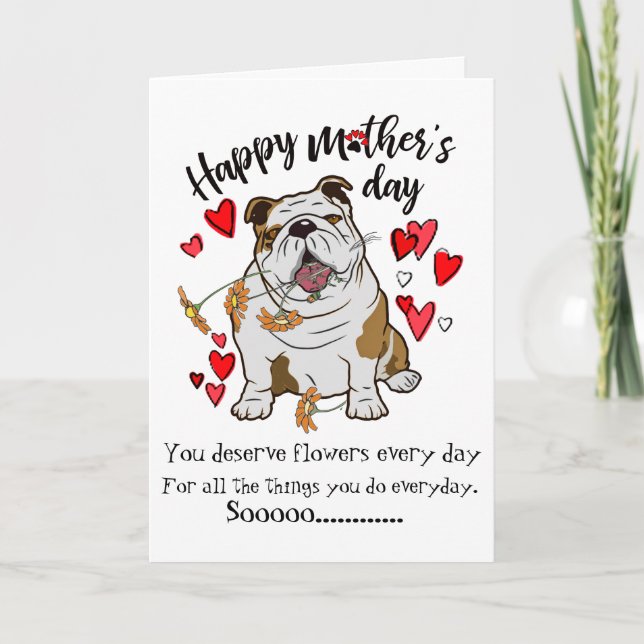 Grattis på mors dag från ditt Bulldog-kort Kort (Framsida)