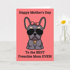 Grattis på mors dag från Dog Lilac Tan Frenchie Kort