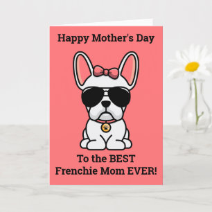 Grattis på Mors dag från Dog White Frenchie Kort