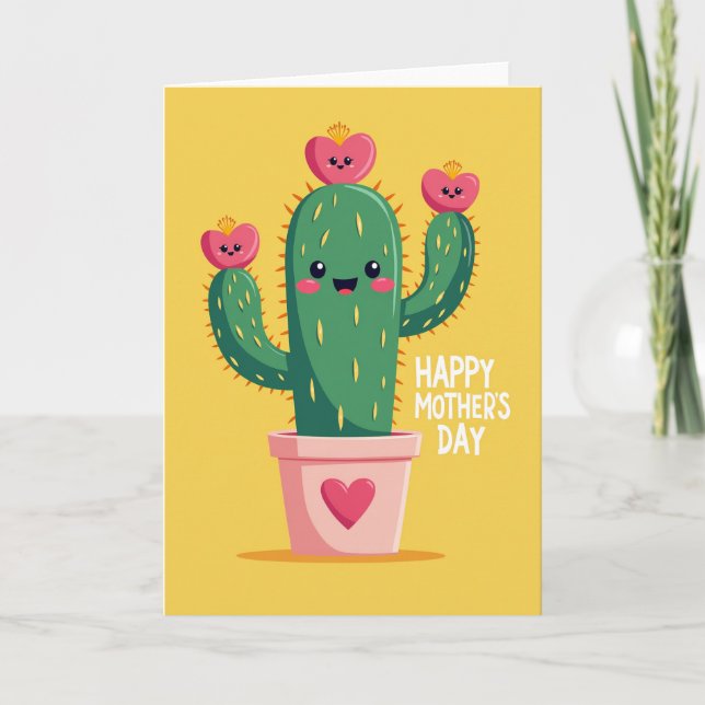 Grattis på mors dag Kaktus Kort (Framsida)