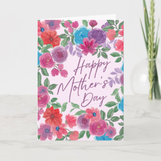 Grattis på mors dag Kort Blommig Välkomstkort