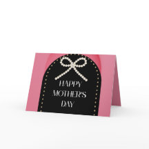 Grattis på mors dag kort Rosa Guld Svart