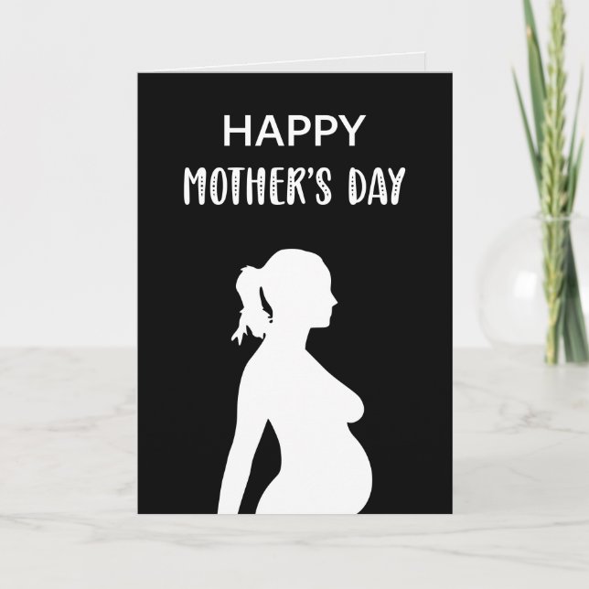 Grattis på mors dag, lilla knubbe, blivande mamma kort (Framsida)