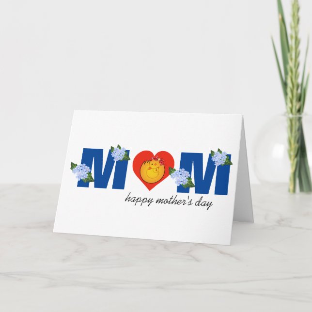 Grattis på mors dag, mamma gratulationskort kort (Framsida)