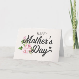 Grattis på Mors dag med Rosa Rosor Vykort
