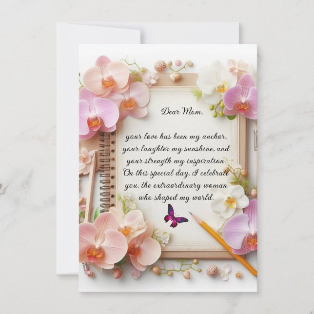 Grattis på mors dag Platt kort (Framsida)