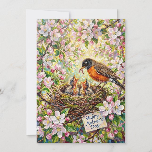 Grattis på mors dag Robin Card Kort (Framsida)