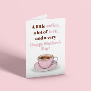 Grattis på Mors Dag Rosa Kaffekort Kort