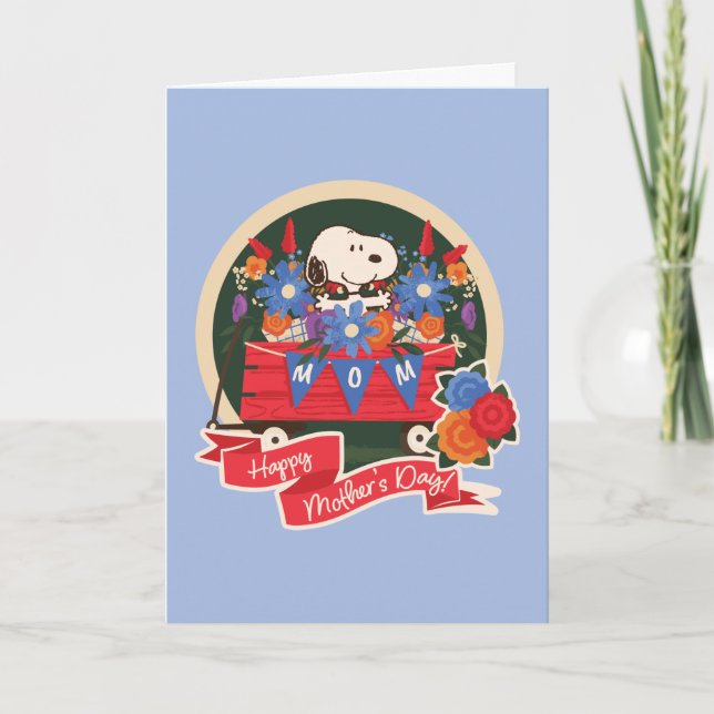 Grattis på mors dag | Snoopy Mamma vimpel Kort (Framsida)